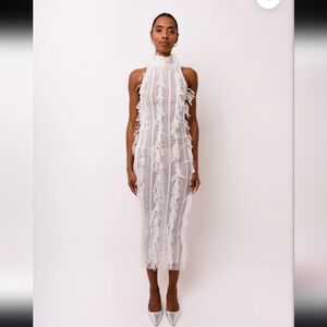 AmyLynn Calla White Midi Dress Medium